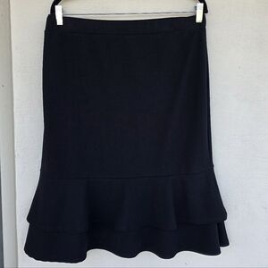 "Faith and Joy" Brand A-Line Ruffle-Bottom Black Skirt (Size 3x / 2x)